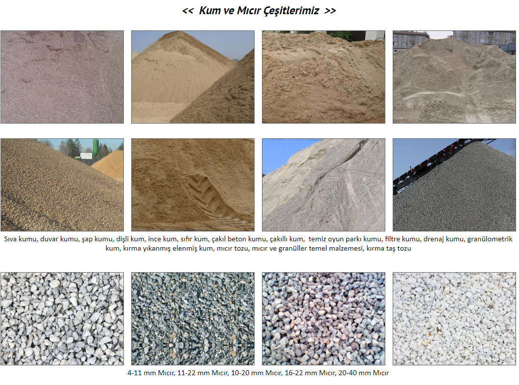 AKBULUT Konya kum, sıva kumu, Konya kum, inşaat kumu, mıcır, çakıl taşı, duvar kumu, şap kumu