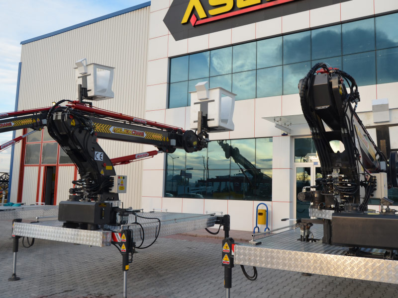 ASELKON hidrolik platform, hidrolik vinç platform, tam katlanır vinç, tam katlanır vinç imalatı