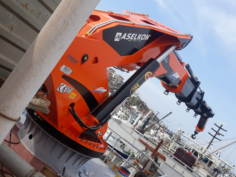 ASELKON; marine crane,  ship crane,  ship cranes excellent supplier from turkey, marine deck crane