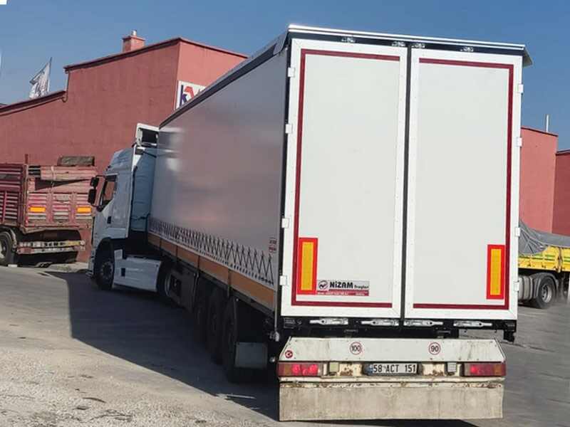 Nizam Konya kayar perdeli tır, kayar perdeli dorse, baskılı kayar perde, kamyonet tentesi, tır brandası,
